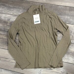 Everlane Taupe Tan Long Sleeve Turtleneck Thin Knit Top NWT Small